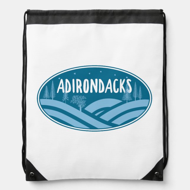 Adirondacks New York Outdoors Drawstring Bag (Front)