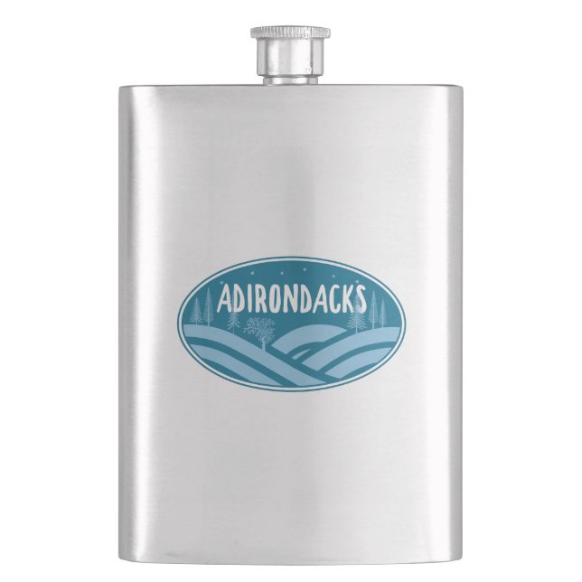 Adirondacks New York Outdoors Flask (Front)