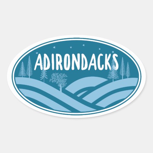 Adirondacks New York Outdoors Oval Sticker