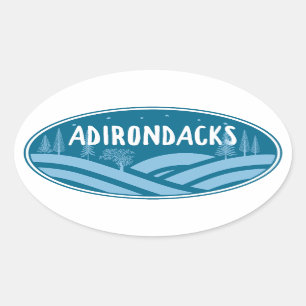 Adirondacks New York Outdoors Oval Sticker