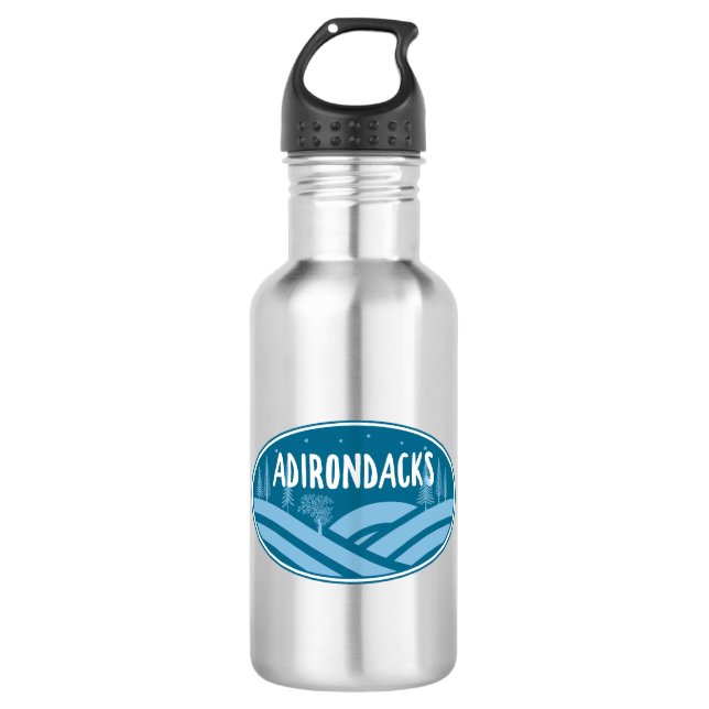 Adirondacks New York Outdoors Stainless Steel Water Bottle (Front)