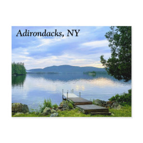 Adirondacks, NY Lake and Kayaks Postcard