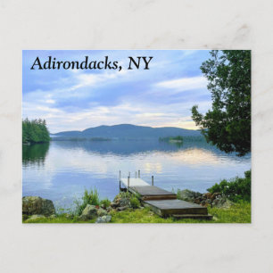 Adirondacks, NY Lake and Kayaks Postcard