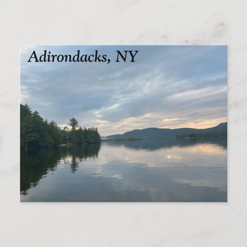 Adirondacks NY Lake and Mountains Postcard