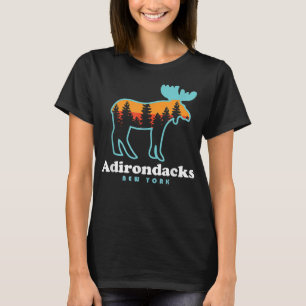 Adirondacks NY Moose Adirondacks New York Hiking T-Shirt
