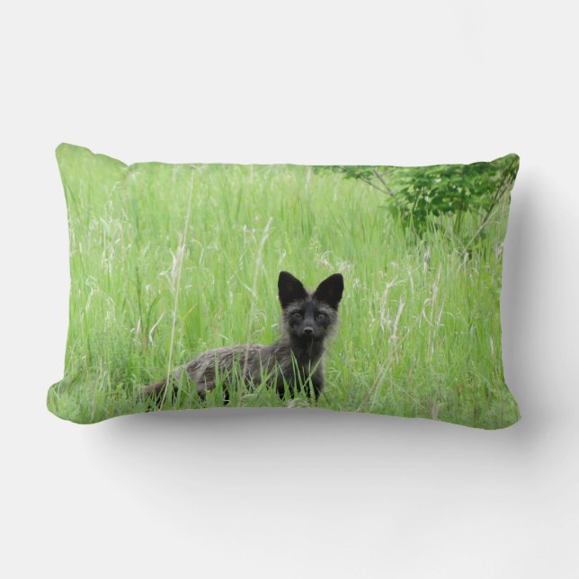 Adirondacks (NY) Silver Fox Lumbar Pillow (Front)