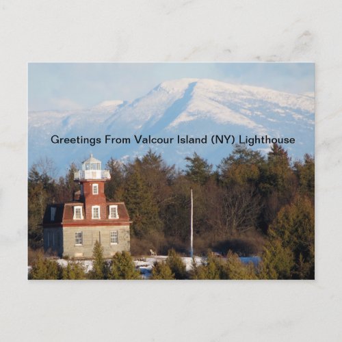 Adirondacks NY Valcour Lighthouse Postcard