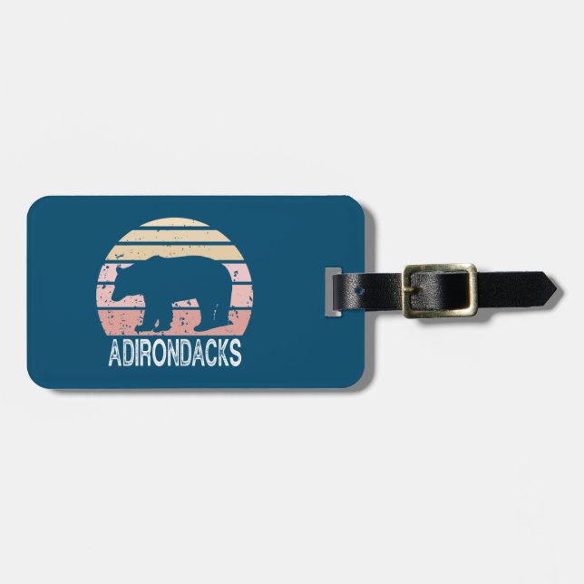 Adirondacks Retro Bear Luggage Tag (Front Horizontal)