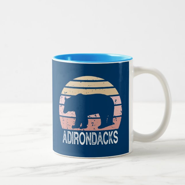 Adirondacks Retro Bear Two-Tone Coffee Mug (Right)