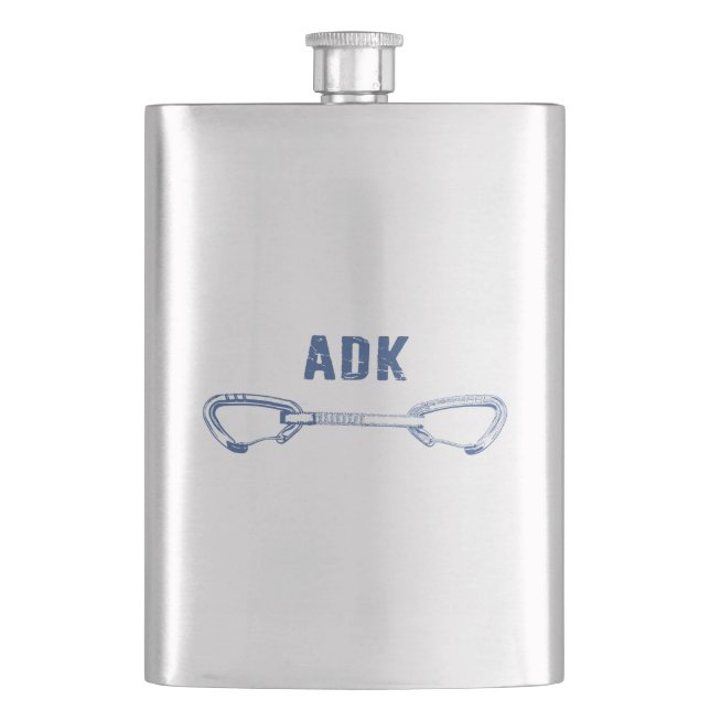 Adirondacks Rock Climbing Quickdraw Flask (Front)
