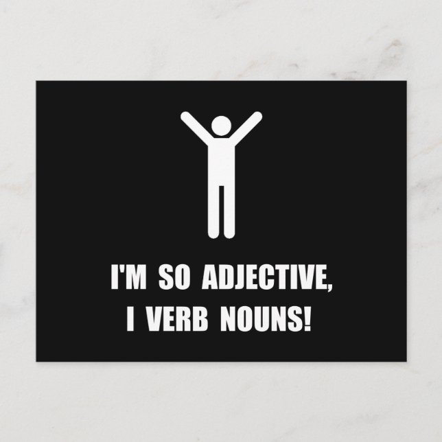Adjective Verb Nouns Postcard (Front)