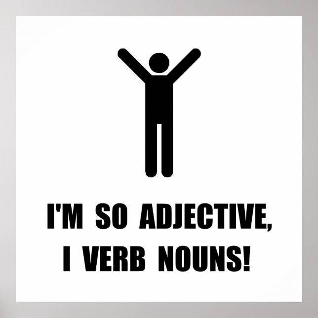 Adjective Verb Nouns Poster (Front)