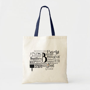 Adjective Word Cloud beginning with letter B Tote Bag