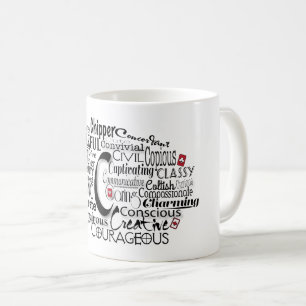 Adjective Word Cloud beginning with letter C Coffee Mug