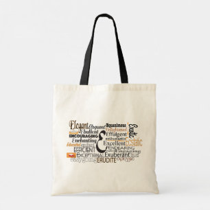 Adjective Word Cloud beginning with letter E Tote Bag