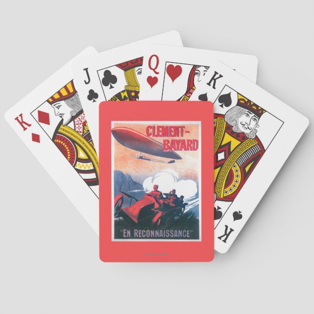 Adjudant Vincenot WWI Airship Promotional Poster Poker Cards (Back)