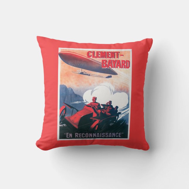 Adjudant Vincenot WWI Airship Promotional Poster Throw Pillow (Front)