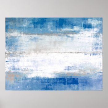 'adjust' Blue And Grey Abstract Art Poster by T30Gallery at Zazzle