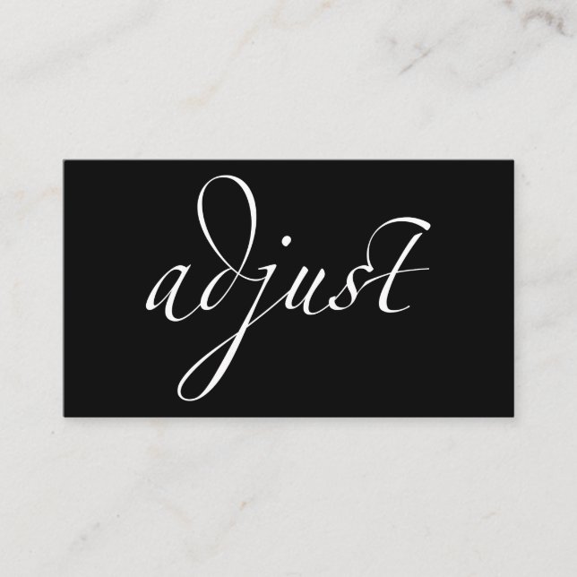 Adjust: Chiropractic / Centered Business Card (Front)