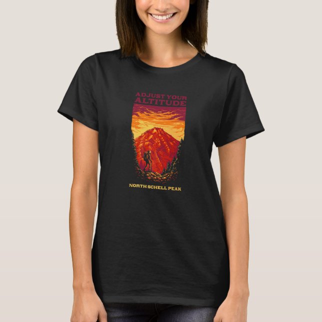 Adjust Your Altitude North Schell Peak Hiking Neva T-Shirt (Front)