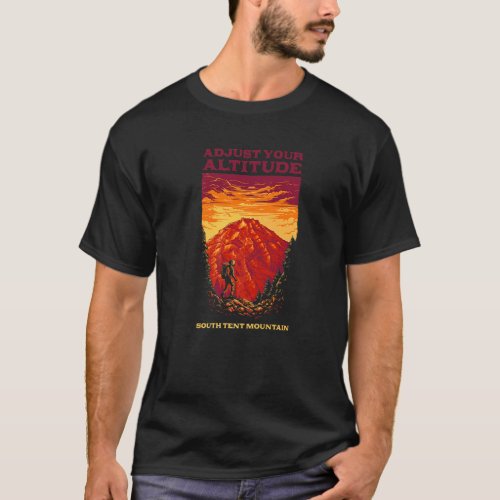 Adjust Your Altitude South Tent Mountain Hiking Ut T_Shirt