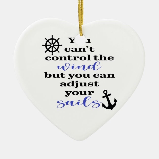 ADJUST YOUR SAILS ANCHOR AND WHEE CERAMIC ORNAMENT (Front)
