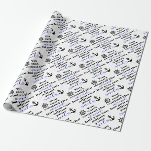 ADJUST YOUR SAILS ANCHOR AND WHEE WRAPPING PAPER