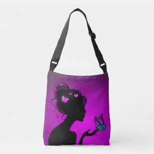 Adjustable Bag The woman purple butterflies