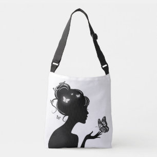 Adjustable Bag The woman white butterflies
