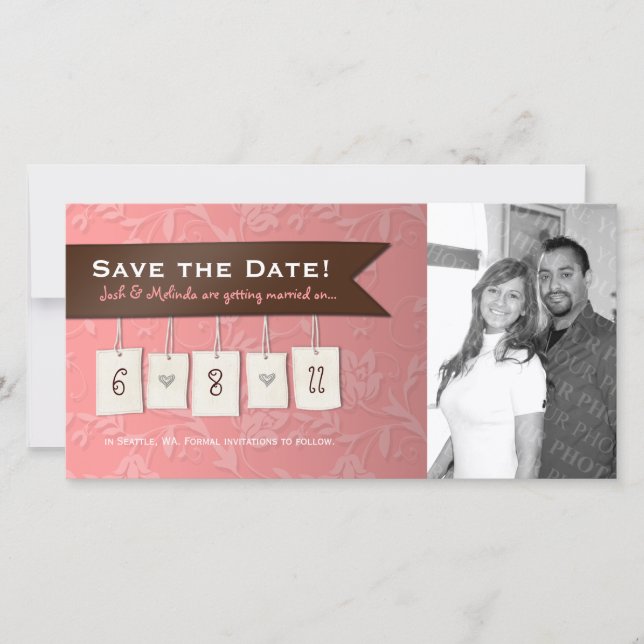 Adjustable Color: DIY Save the Date Photo Cards (Front)