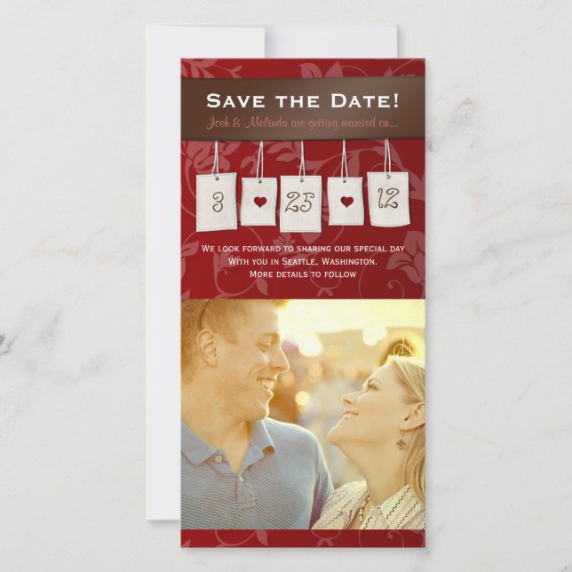 Adjustable Color: DIY Save the Date Photo Cards (Front)