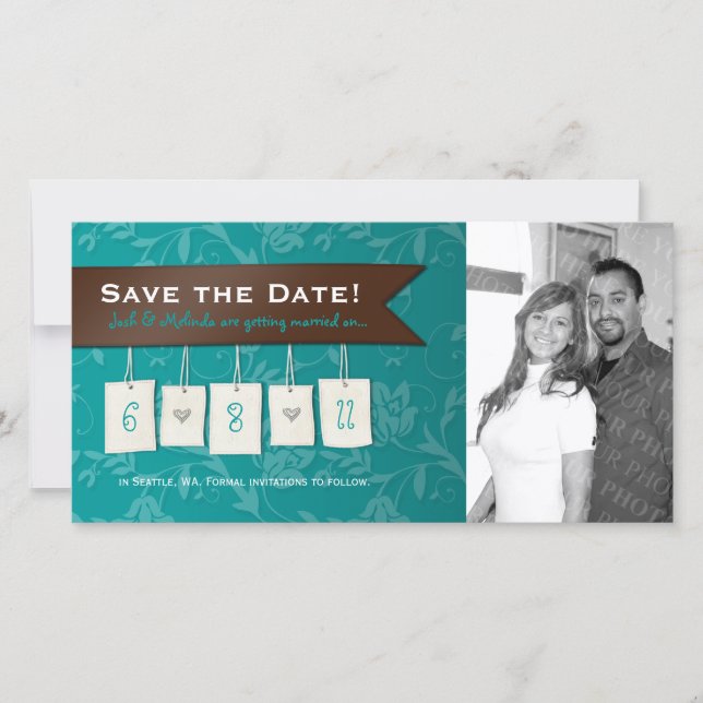 Adjustable Color: DIY Save the Date Photo Cards (Front)