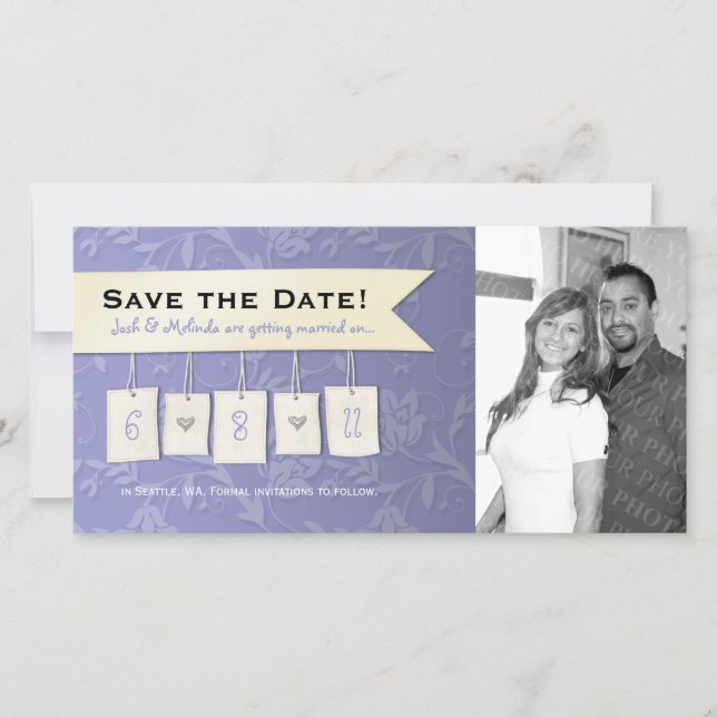 Adjustable Color: DIY Save the Date Photo Cards (Front)