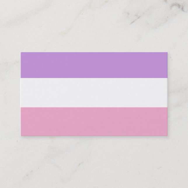 ADJUSTABLE Pink, White & Lavender Business Card (Front)