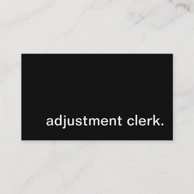 adjustment clerk. business card (Front)