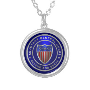 Adjutant General Corps AG Silver Plated Necklace