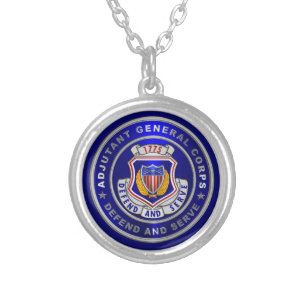 Adjutant General Corps AG Silver Plated Necklace