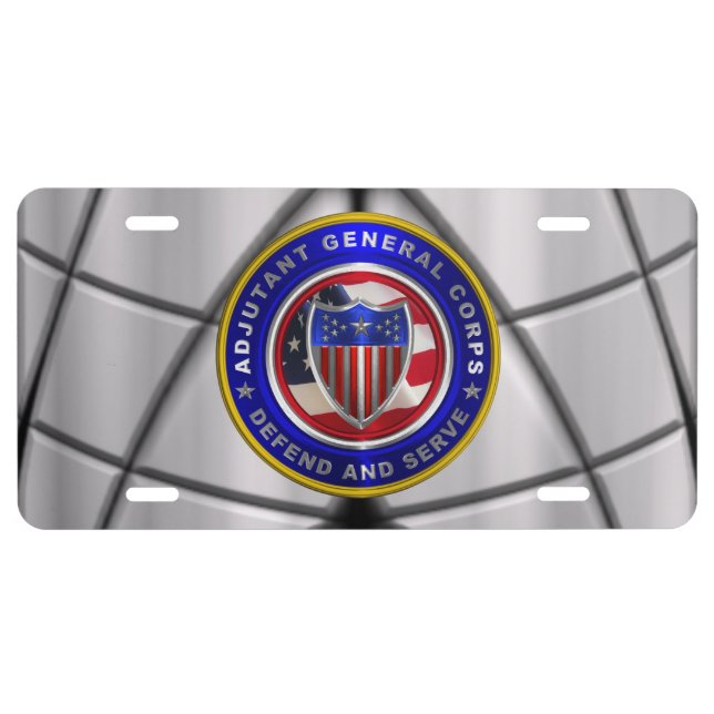 Adjutant General Corps Customized Armor License Plate (Front)