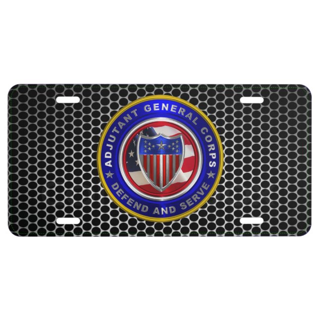 Adjutant General Corps Customized Design License Plate (Front)