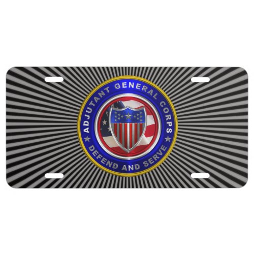 Adjutant General Corps Customized Sunburst License Plate