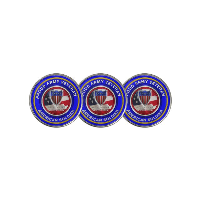 Adjutant General Veteran Customized Golf Ball Marker (3 Up)