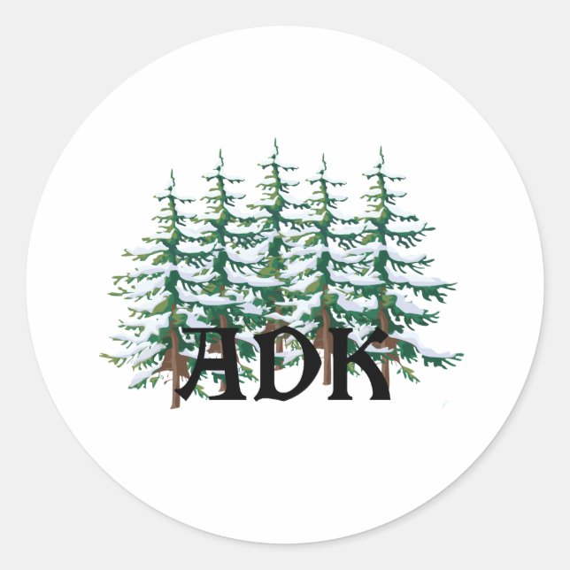 ADK Adirondack Pines Classic Round Sticker (Front)