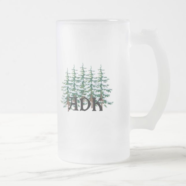 ADK Adirondack Pines Frosted Glass Beer Mug (Right)