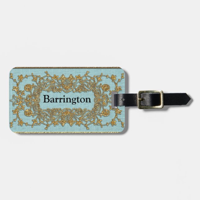 Adlam Elegant Floral Luggage Tag (Front Horizontal)
