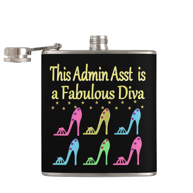 ADMIN ASST SHOE LOVER DESIGN FLASK (Opened)