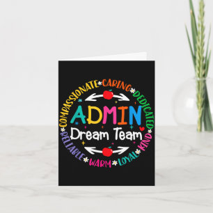 Admin dream team back to school front office card