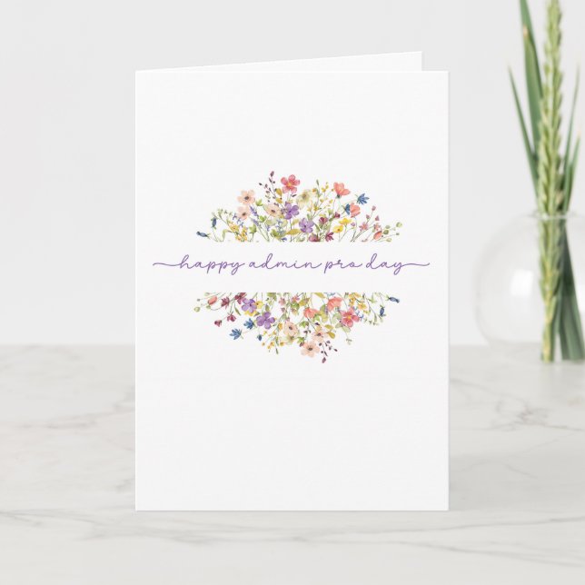 Admin Pro Day Delicate Wildflowers Card (Front)
