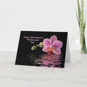 Admin Pro Day Pink Orchid Reflection Holiday Card by momentintime at Zazzle