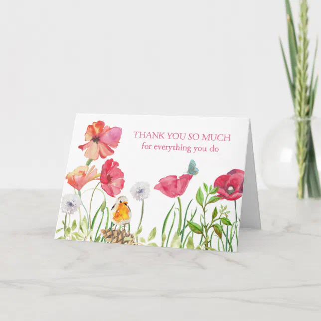 Admin Professionals Day Card Watercolor Flowers Zazzle