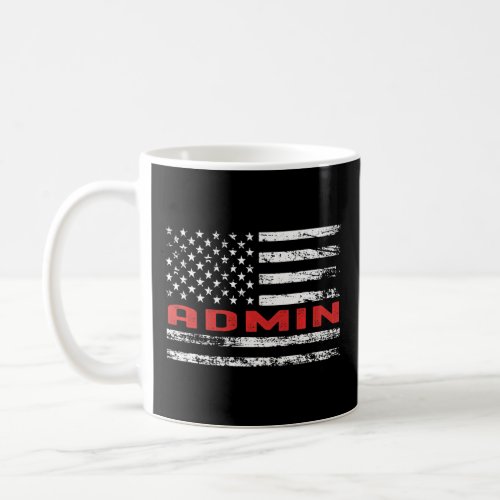 Admin USA Flag Profession Retro Job Title  Coffee Mug